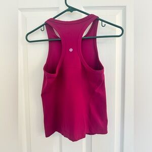 Lululemon align waist length racer back tank top, burgundy, size 6